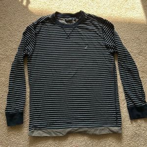 Men’s Nautica Striped Long Sleeve Navy White Shirt